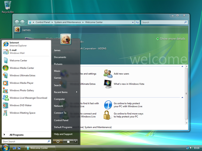 Windows Vista Start Menu (2006)